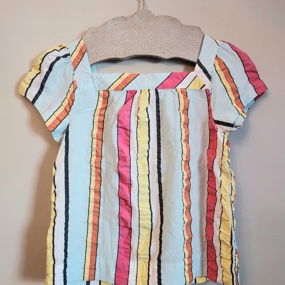 J. Crew Short Sleeve Seersucker Stripe Popover Blouse Size XS NEW NWT - Picture 6 of 11